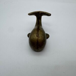 Vintage Brass Whale Figurine Nautical Ocean Desk Decor Paperweight